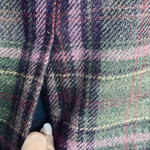 L.L. Bean wool Skirt 4P Green Plaid Christmas Wool - Picture 7 of 8